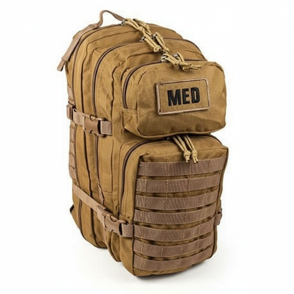 First Aid Backpack with 70 professional emergency supplies in weather-resistant MOLLE design