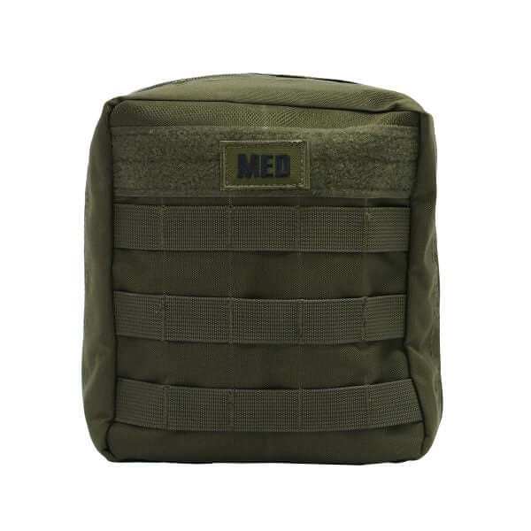 Compact general purpose first aid kit with pressure dressing and burn care, MOLLE-compatible for vehicle and outdoor use