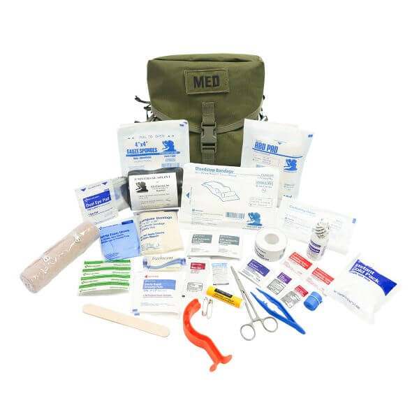 M3 Medic Kit tri-fold first aid kit with 70+ wound care and trauma supplies for quick access
