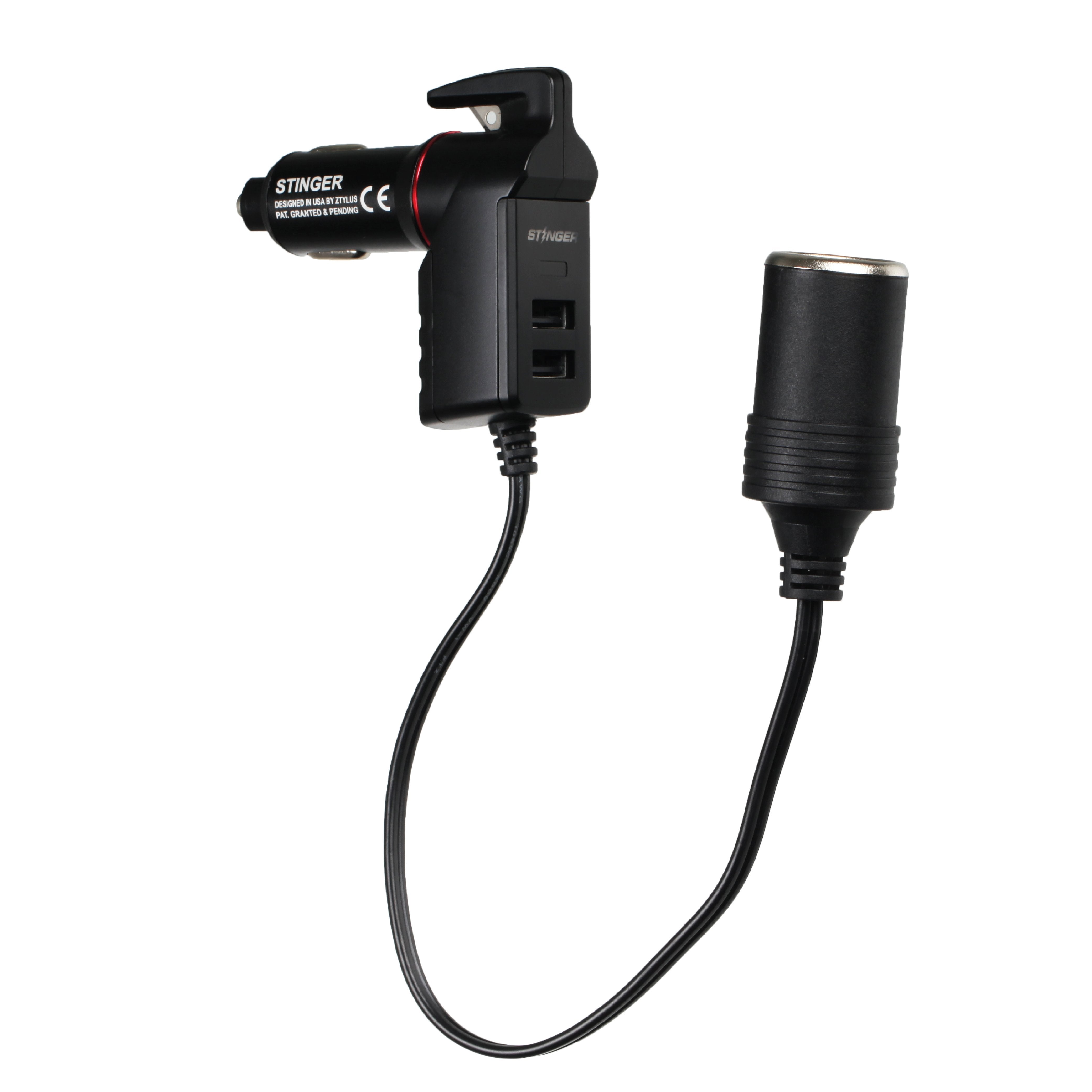 USB Car Charger Emergency Tool With Single Cigarette Lighter Connection