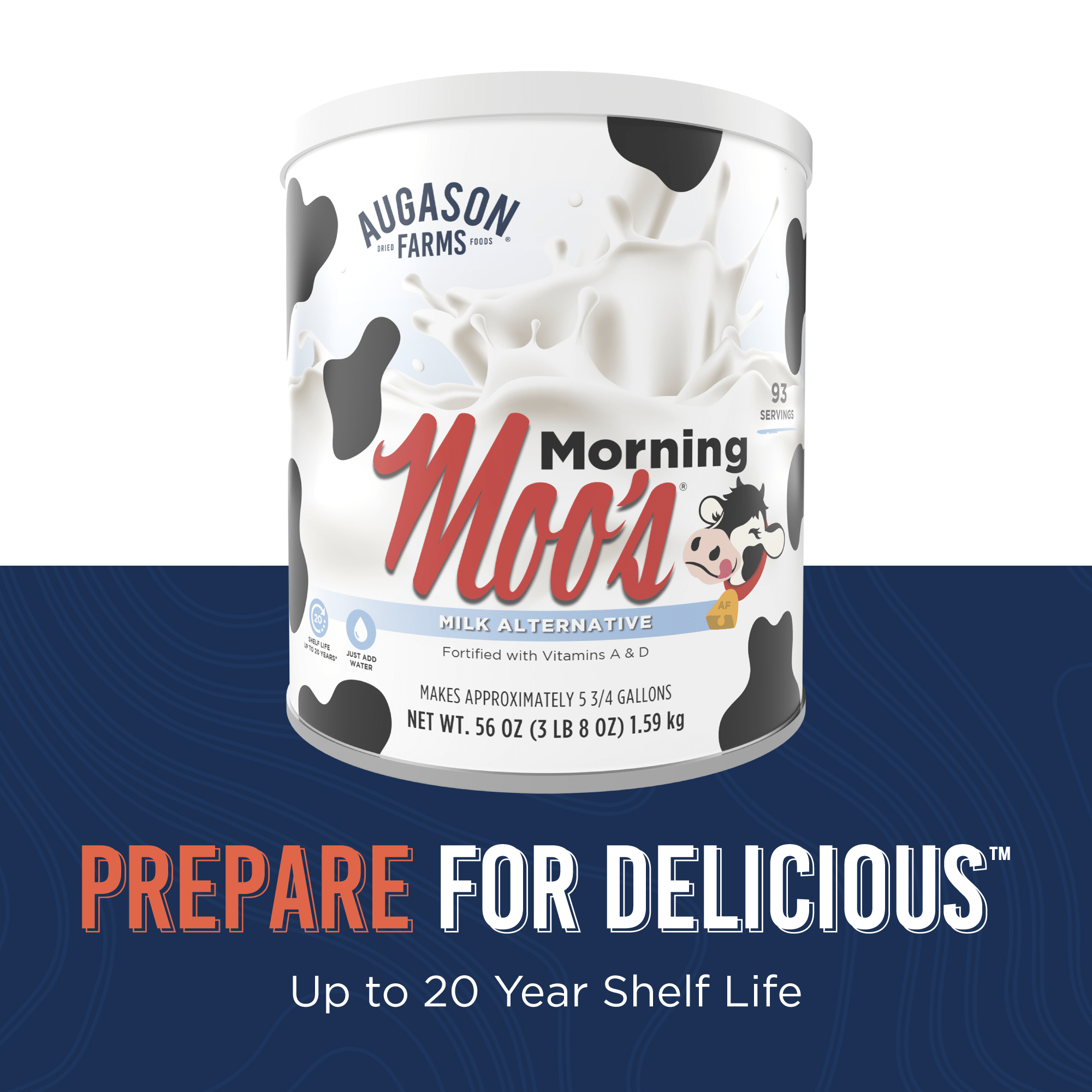 Can of Morning Moo's Milk Alternative with 93 servings by Augason Farms