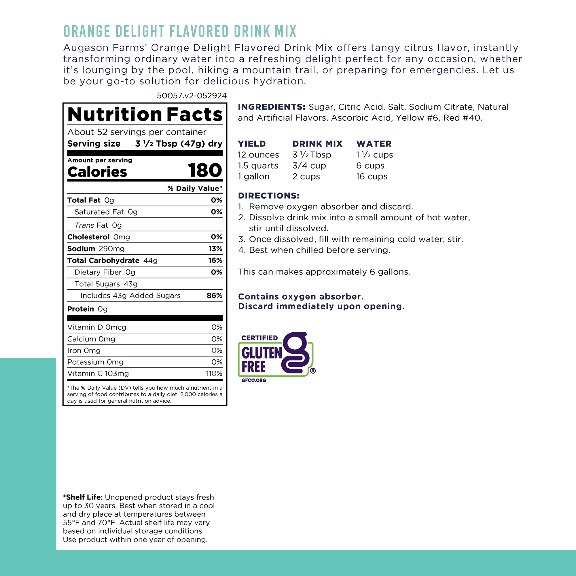 Orange Delight Drink Mix Can, 52 Servings