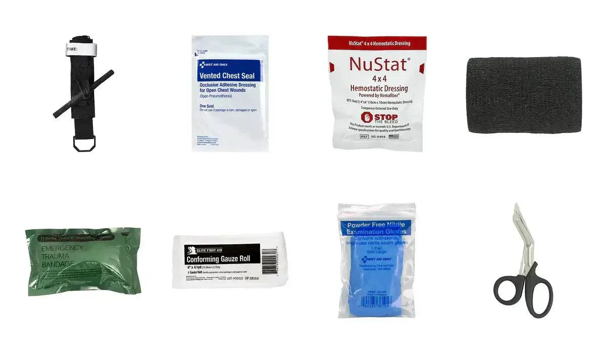 Compact Patrol Trauma Kit with Rapid Access Bleeding Control for tactical emergency response