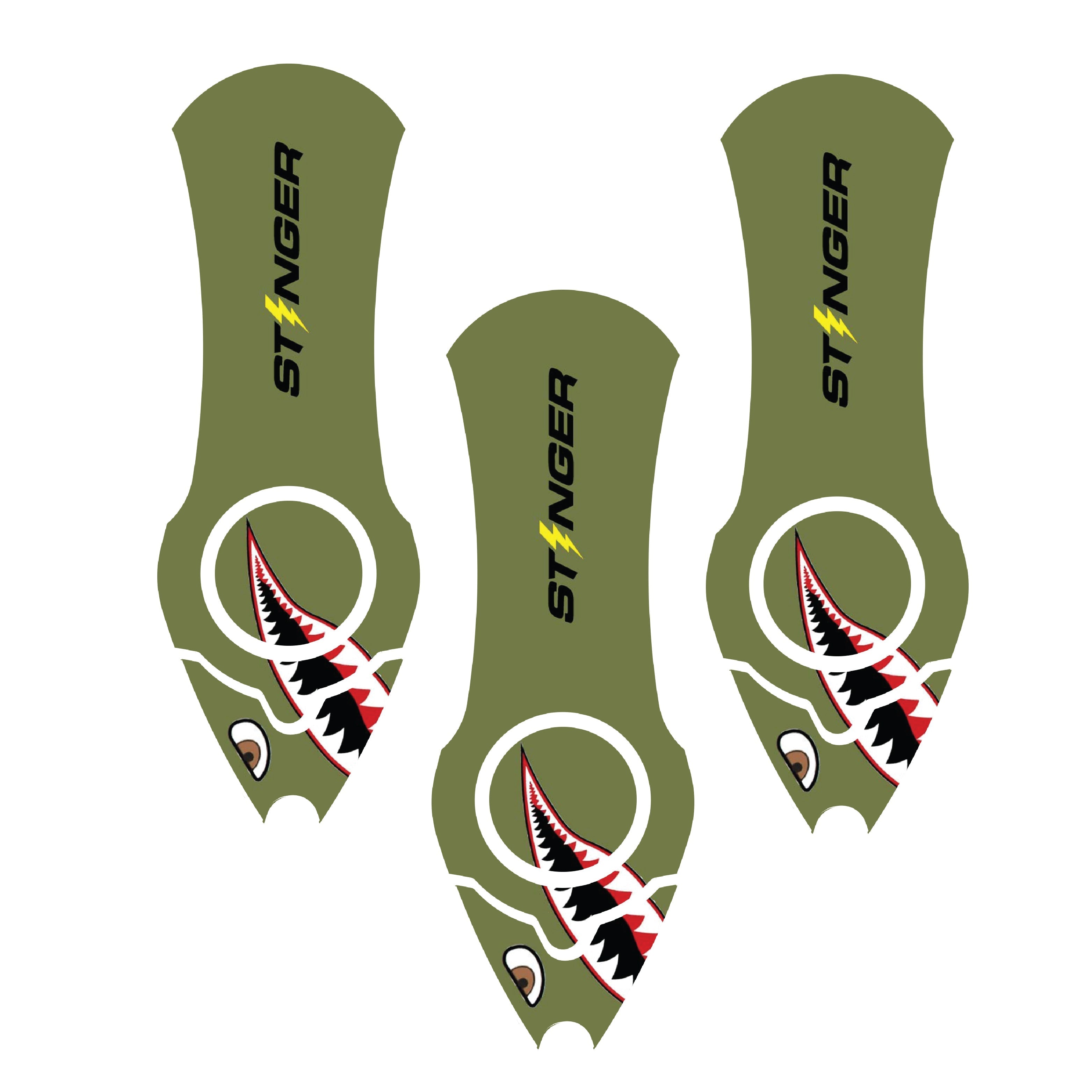 Stinger personal alarm stickers for visible deterrence and safety awareness on bags and doors