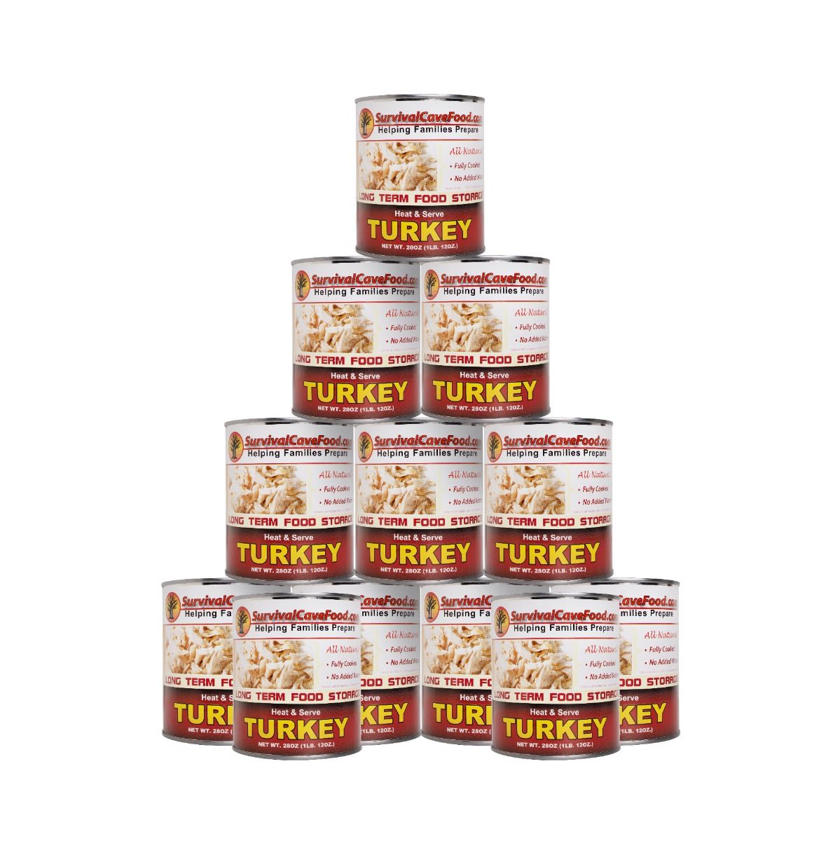 Survival Cave Turkey 12 – 28 oz Cans – Ready to Eat Canned Meat