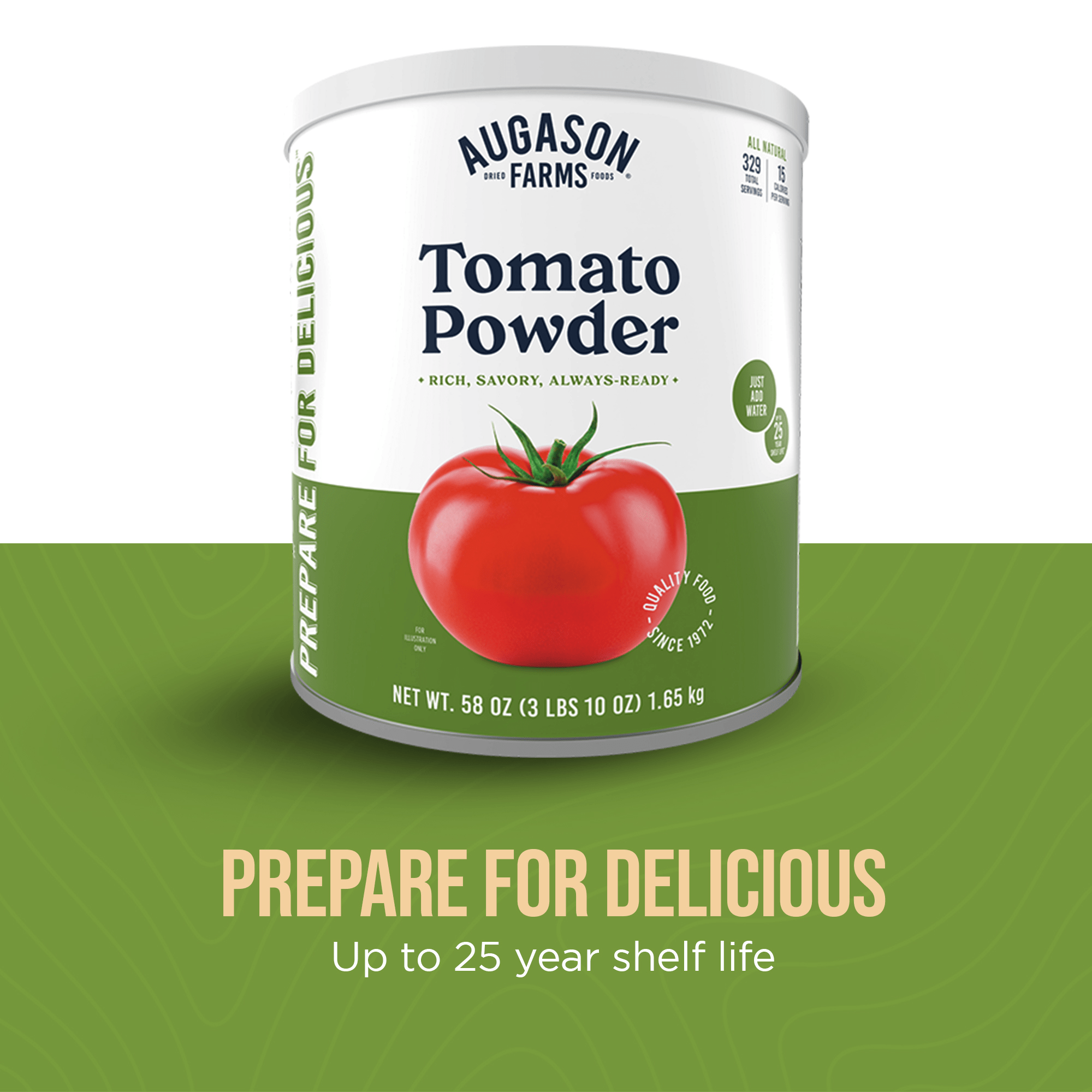 Augason Farms Tomato Powder Can for cooking and emergency food storage with 329 servings